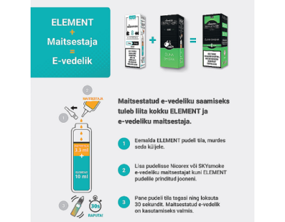 E-liquid  NICOREX ELEMENT  50VG/50PG  16mg -> 12mg